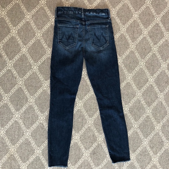 Mother Dark Wash Ripped Skinny Jean - Picture 2 of 5